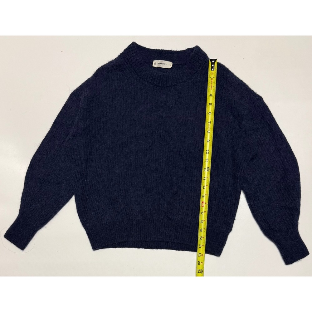 Everlane Navy Blue Alpaca Wool Blend Crewneck Sweater Large Relaxed Knit